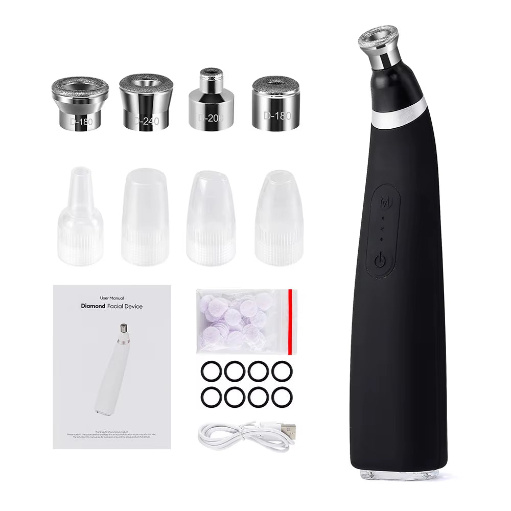 Portable Diamond Microdermabrasion Machine Facial Pore Cleaner Equipment for Skin Toning Home Facial Treatment Device