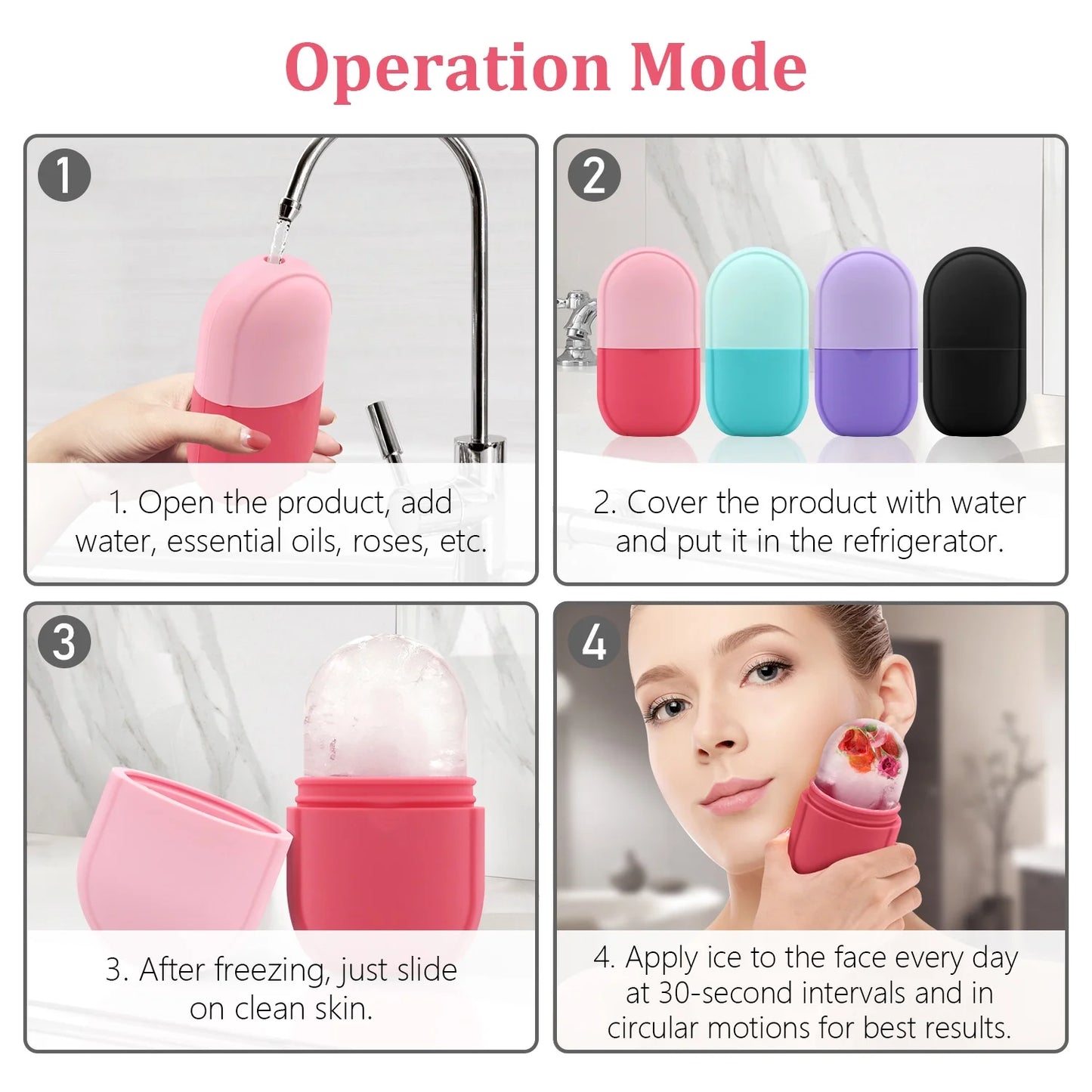 Ice Roller for Face,  Ice Face Roller for Eyes, Guasha,Diy Silicone Ice Mold for Face Massager, Facial Beauty Ice Roller Skin Care Tools,Roller for Face&Eyes,Remove Fine Lines