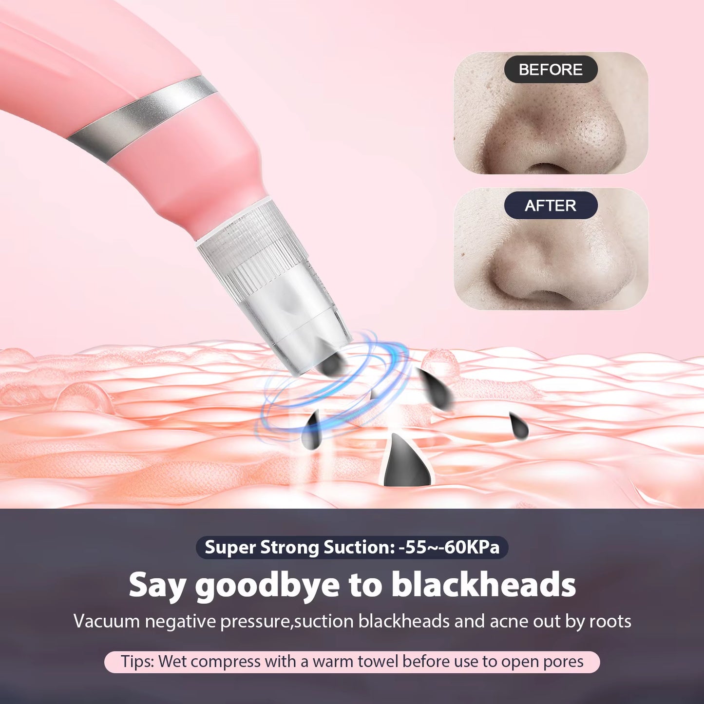 Portable Diamond Microdermabrasion Machine Facial Pore Cleaner Equipment for Skin Toning Home Facial Treatment Device