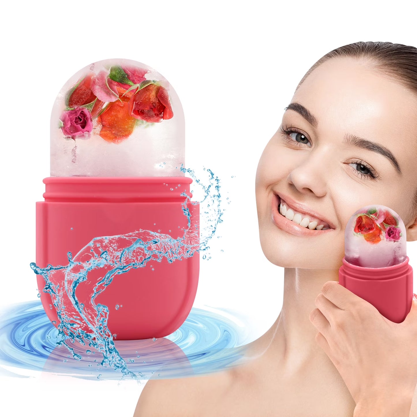 Ice Roller for Face,  Ice Face Roller for Eyes, Guasha,Diy Silicone Ice Mold for Face Massager, Facial Beauty Ice Roller Skin Care Tools,Roller for Face&Eyes,Remove Fine Lines